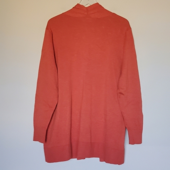 Lands' End Women's Long Sleeve Open Long Cardigan Sweater Rust Plus Size 1X - Picture 5 of 11